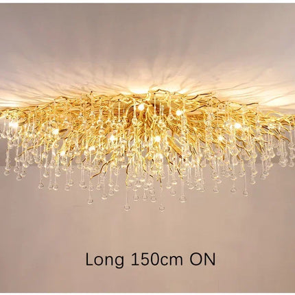 Gold ceiling light chandelier modern hotel bedroom dining room living room home interior glossy Led luxury chandelier