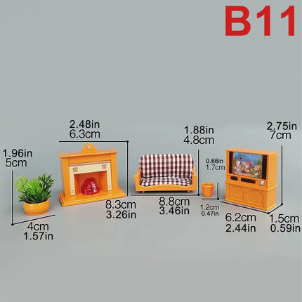 Toys Set DIY Forest Family Kids Girls Pretend Play Furniture Toys Gift for Christmas Birthday