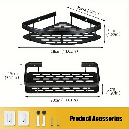 Bathroom Storage Rack No Drill Shelves Wall Mounted Corner Shelf Shower Holder For WC Shampoo