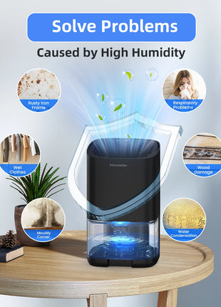 1pc 1000ml Portable Dehumidifier for Home Office and RV Eliminate Damp Mold and Moisture Easy to Use and Energy Efficient