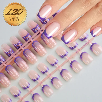 100Pcs Light Pink Press on Nails Short Medium Square