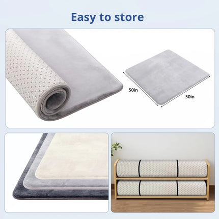 Solid Color Thickened Flannel Carpet - For Living Room Rug, Children's Crawling
