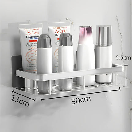 Punch Free Wall Mounted Bathroom Shelf No Drill Shower Shelf Kitchen Storage Organizer Shampoo