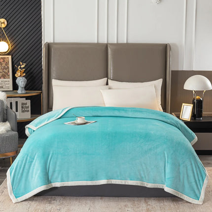 Blanket for Winters Solid Color Milk Velvet Plaid For Sofa Warm Single