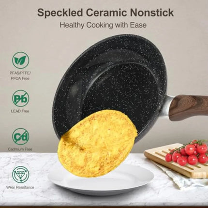 Pots and Pans t Non Stick 12pcs lack Ceramic Cookware
