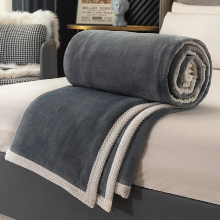 Blanket for Winters Solid Color Milk Velvet Plaid For Sofa Warm Single