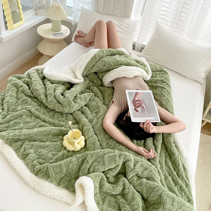 Foreign Trade Lamb Velvet Blanket Coral Flannel Sofa Cover Blanket Nap Office Shawl Air Conditioning Small Blanket Gift