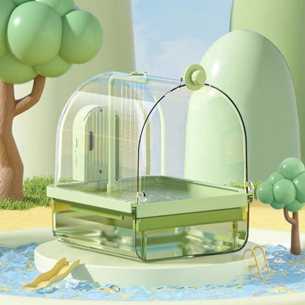 Clear Hanging Bird Bath Automatic Water Circulation Bath Shower For Bird Easy to clean Space Saving Design Bird Cage Accessory
