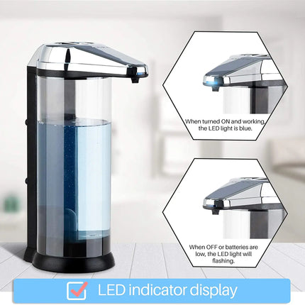 17oz / 500ml Premium Touchless Battery Operated Electric Automatic Soap Dispenser w/Adjustable Soap Dispensing Volume Control