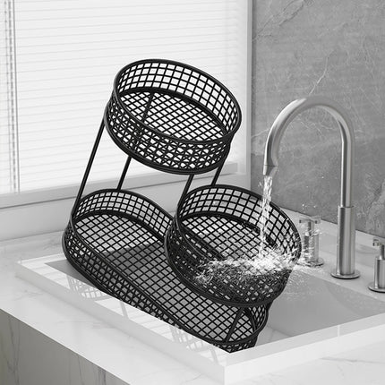 Countertop Fruit Basket Serving Stand, Counter Top Serving Tray, Space Saving Stand Serving Bowl Metal Wire Storage Basket