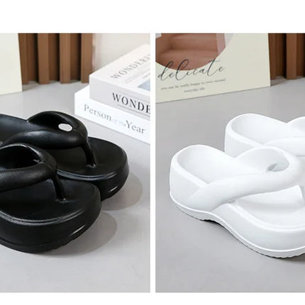 Eyriphy Platform Flip Flops Summer Thick Bottom Women Sandals Outdoor Beach Slippers Bathroom Home Shoes Comfort Soft Sole Slide