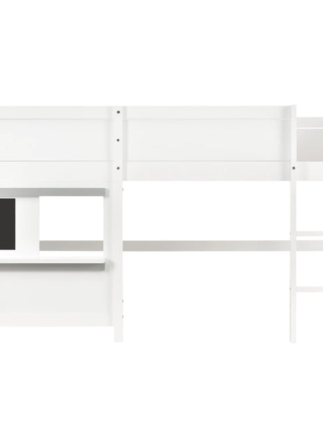 Modern Bunk Bed,Children's Bed 90 x 200 cm with Ladder and Fall Protection,Bed With Wall Board,with Slatted Frame,No Nattress