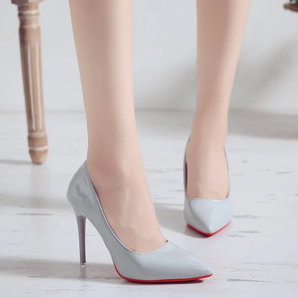 Plus size 34-43 Women's pointed high heels PU dress Wedding high heels Zapatos Mujer Women's high heels