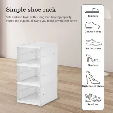 Stackable Shoes Cabinet Stackable Transparent Dustproof Shoe Cabinet Multi-functional Large Capacity Storage Organization Box