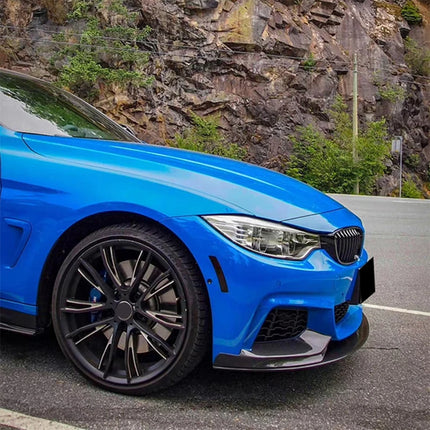 For BMW 4 Series F32 F33 F36 420i 430i 420d M440i 2014-2020 4Pcs Front Bumper Lip ABS Glossy Black Or Carbon Fiber Look Spoiler