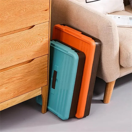 Foldable Plastic Storage Box with Lid Multifunctional Home Organizer for Space Saving and Keeping Home Tidy