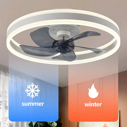 Led Ceiling Fan Without Lights DC Motor 6 Speeds Timing Fans 50CM Low Floor Loft Remote Control Lux&vitae Fan With Lights
