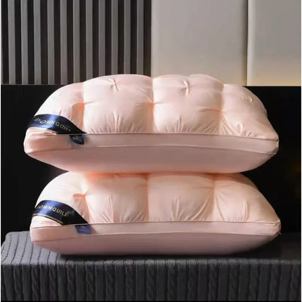 1PC Luxury 3D Bread Goose Down and Feather Bed Pillows for Sleeping Bedding 100% Cotton Cover with Natural Filling Soft Support
