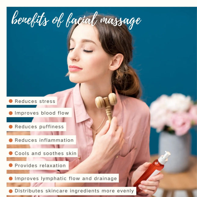 Face Massager Maderoterapia Face Roller Mini Wood