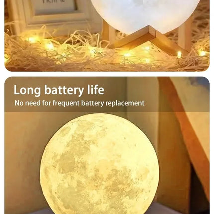 1 LED Moon Light Galaxy Light, DIY Moon Night Light, Girl, Boy, Child, Woman Birthday Gift, Bedroom Decoration (Warm Light)