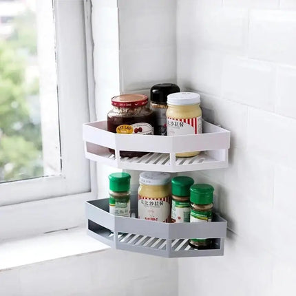 Bathroom Shelf Punch-free Wall Mounted Shampoo Storage Rack For Holder Square Aluminum Bath