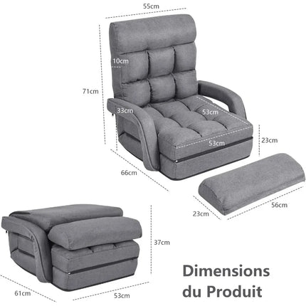 Sofa Bed, Ergonomic Folding Sofa Bed with Pillows, Suitable for Home and Office Use