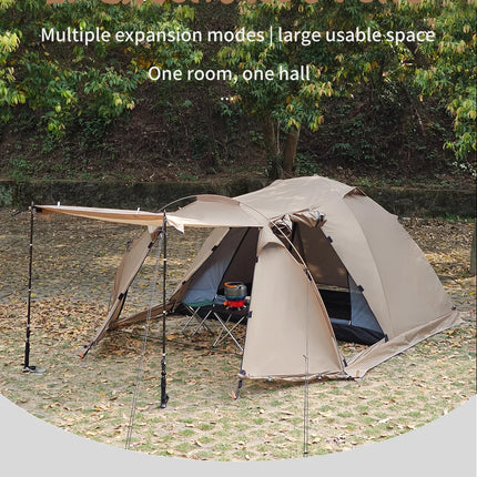 Fireproof 2 Person Winter Tent Hot Tent Waterproof Tunnel Dome Tent with Stove Jack and Snow Skirt for Camping Hiking 4 Season