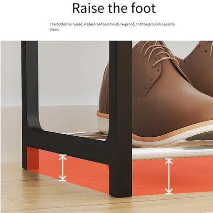 black/white/gold Living Room Shoe Storage Rack Compact Metal Design Sturdy Construction Black Finish Large Capacity Assembly