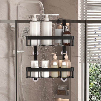 Bathroom wall mounted three-layer storage rack, door mounted rack, shower gel rack