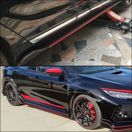 2M/2.2M Car Universal Side Skirts Extension Rocker Panels Lip Splitters 6PCS Side Spoiler For Civic Benz BMW ABS Car Accessories