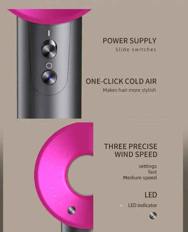 Professional Leafless Hair Dryer, High-Speed Negative Ion 110,000 Rpm,