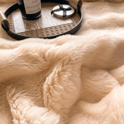 High-grade Faux Rabbit Fur Blanket Autumn Winter Soft Thick Warm Sofa Blanket