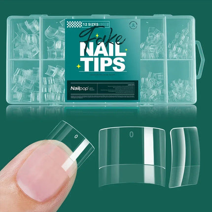 NAILPOP Soft Gel Nail Tips 600PCS Pre-Buff Full Cover