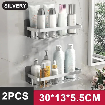 Bathroom Shelf Kitchen Storage Organizer Aluminum Alloy Shampoo Rack Shower