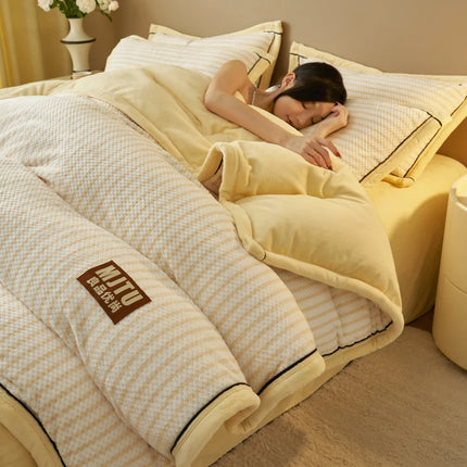 Winter quilts milk fleece cotton bedding thickened blanket warm dormitory single