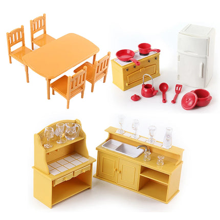 Toys Set DIY Forest Family Kids Girls Pretend Play Furniture Toys Gift for Christmas Birthday