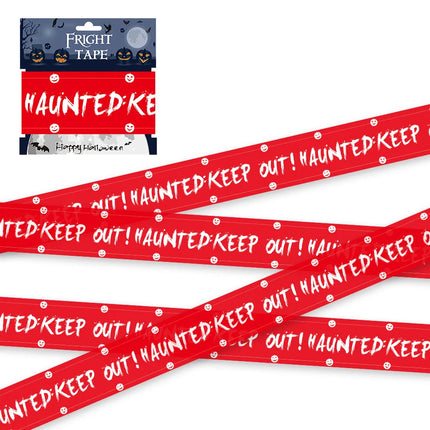 Skull Head Warning Tape Signs Halloween Decoration