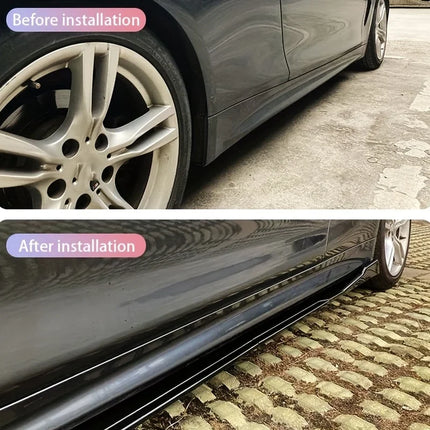 For BMW Accessories 3 Series E90 E91 320i 330i 2005-2011 Car Side Skirts 2.2M 86.6inch Extension Rocker Panels Lip Bumper ABS 8p