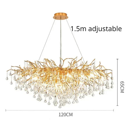 Gold ceiling light chandelier modern hotel bedroom dining room living room home interior glossy Led luxury chandelier