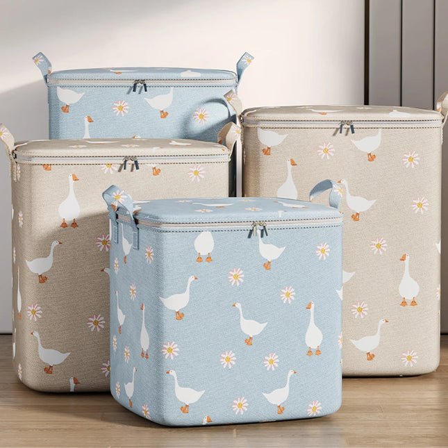 100/140/180L Clothes Quilt Storage Bag Household Large Capacity Quilt Storage Box Wardrobe Non-woven Clothing Moving Luggage
