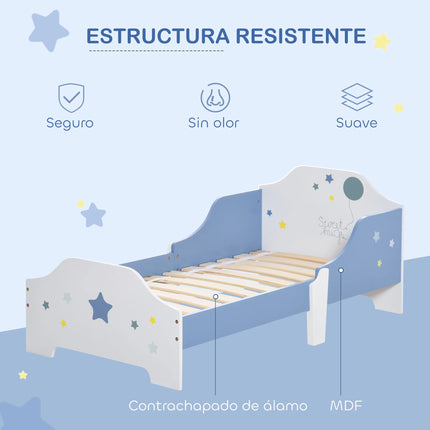 3 years 143x74x59 cm children's bed with blue stars Print