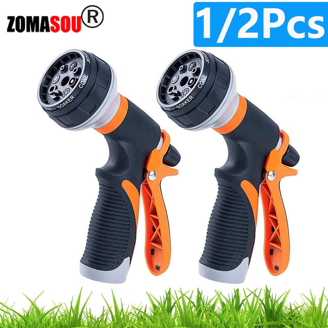 1/2Pcs Garden Hose Water Spray Gun 8 Modes Car Wash High Pressure Sprayer