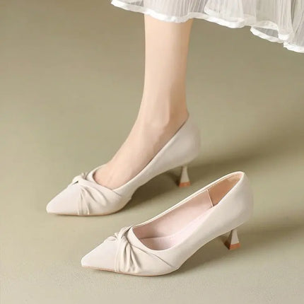 Ladies Summer Footwear with Heel Shoes for Women 2024 Green Office Medium Heels Moccasins Elegant Dress on Offer E Fashion Y2k A