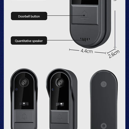 Wireless Intercom Doorbell Night HD Vision 4.3in IPS Screen Waterproof Doorbell Camera Smart Home Security Video By Bell