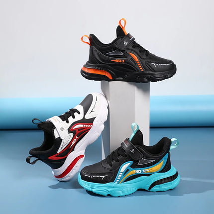 Autumn Childrens Boys Sneakers New Pu Leather Fashion Soft Kids Causal Shoes