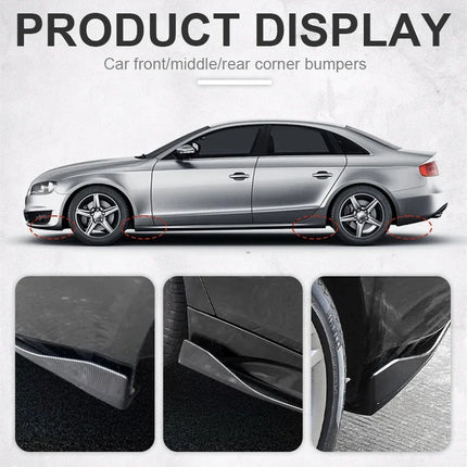 1 Pair Universal Black/Car Carbon Fiber Screen Car Bumper Spoiler Front Lip Anti-Collision For BMW Mercedes-Benz Toyota Audi