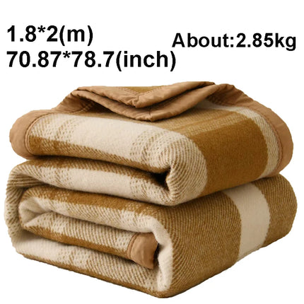 100% Wool Blankets Winter Thicken Wool Blanket 1.8*2m Double Large Size Warm Comforter