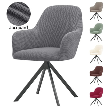 1/2/4/6pcs Elastic High Arm Dining Chair Covers Jacquard Office Chair Cover .