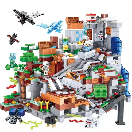 Village Farm Cave Mine Alex Zombie Action Figures Building Blocks Toys Gift for Children