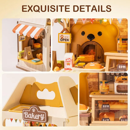 Robotime Food Box Shop Rolife Miniature Doll House DIY Miniature House Kit